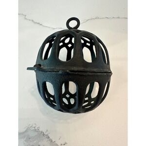 Vintage Style Cast Iron String Twine Holder Dispenser Black Metal Sphere Ball